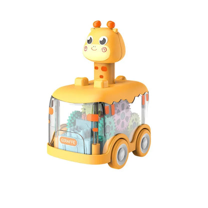 Transparentes Turbo-Spielzeugauto mit Lichtern und Zahnrädern – Interaktives Kinderfahrzeug