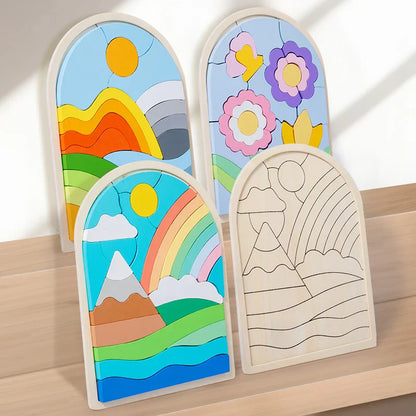 Magische Regenbogen-Puzzleblöcke