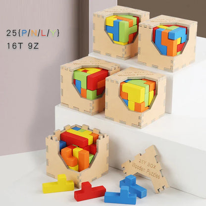 Kniffliger Spielspaß – 3D Holz-Tetris Puzzle für Kinder und Erwachsene