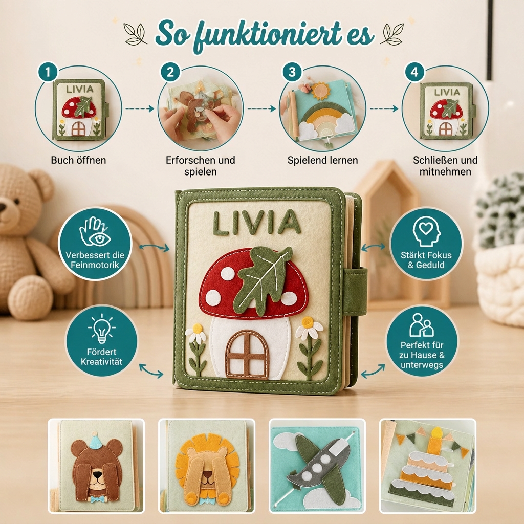 Personalisiertes Filzbuch für Kinder