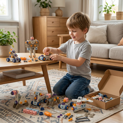 DIY-Werkzeugset für Kinder mit elektrischem Bohrer – MINT-Bauset