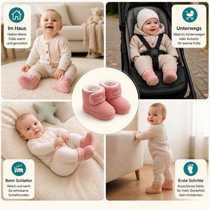 Warme & gemütliche Plüsch-Baby-Booties mit weichen rutschfesten Sohlen