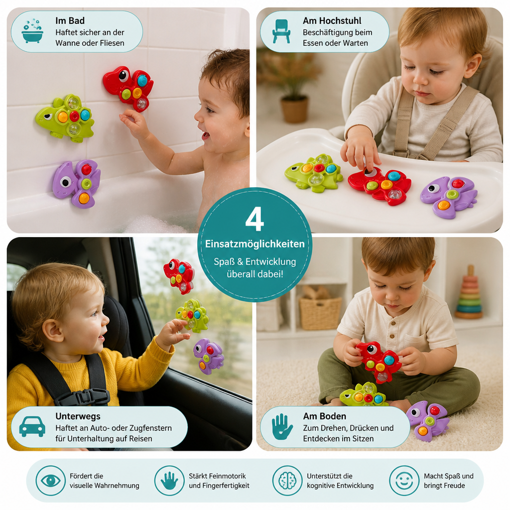 Dinosaurier-Saugnapf-Kreisler für Babys & Kleinkinder