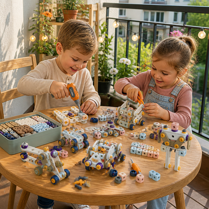 DIY-Werkzeugset für Kinder mit elektrischem Bohrer – MINT-Bauset
