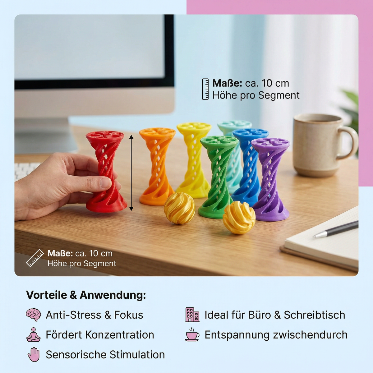 3D Spiral Fidget Toy – Drehbares Anti-Stress Schreibtischspielzeug
