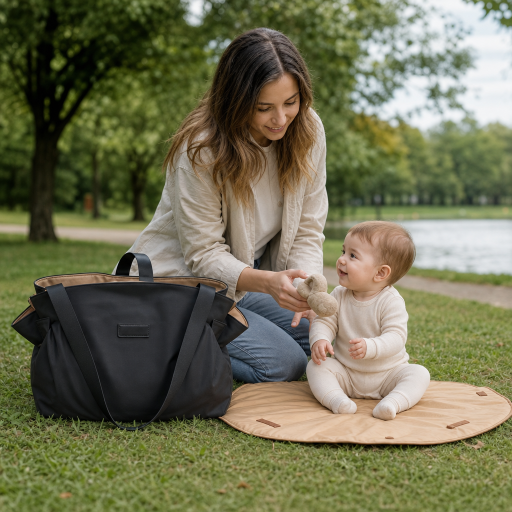 2-in-1 Faltbare Wickeltasche & Wickelunterlage – Leichte, geräumige Reisetasche für Mütter