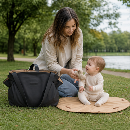 2-in-1 Faltbare Wickeltasche & Wickelunterlage – Leichte, geräumige Reisetasche für Mütter
