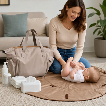 2-in-1 Faltbare Wickeltasche & Wickelunterlage – Leichte, geräumige Reisetasche für Mütter