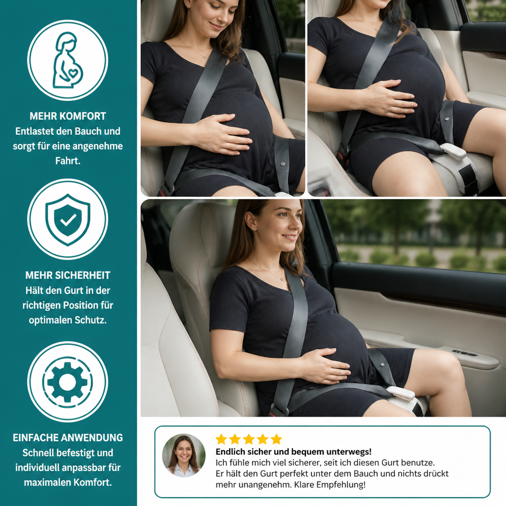 Bauchstützgurt für Schwangere im Auto – Verstellbare & bequeme Unterstützung für den Babybauch