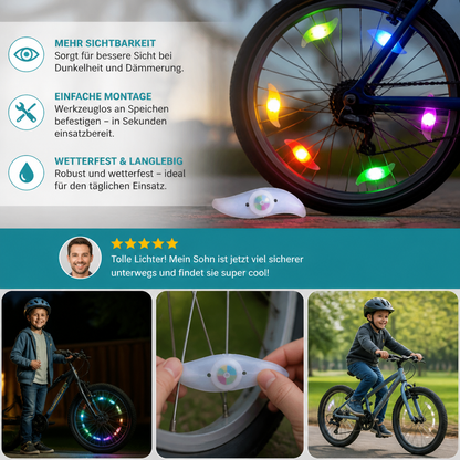 Bunte LED-Speichenlichter fürs Fahrrad