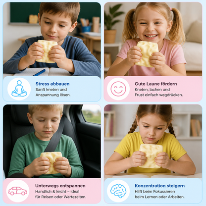 Weicher Käse-Stressball – Weiches, formbares ASMR-Fidget-Spielzeug zum Abbau von Stress und Ängsten