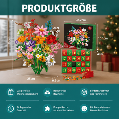 Weihnachts-Blumenstrauß-Baustein-Adventskalender