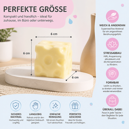 Weicher Käse-Stressball – Weiches, formbares ASMR-Fidget-Spielzeug zum Abbau von Stress und Ängsten
