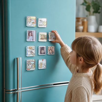 Klare magnetische Acryl-Fotorahmen mit selbstklebender Rückseite