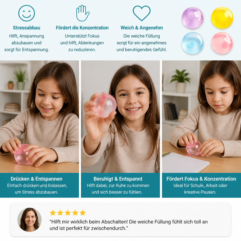 Stressball mit Kokosöl-Füllung – Weich & Entspannend
