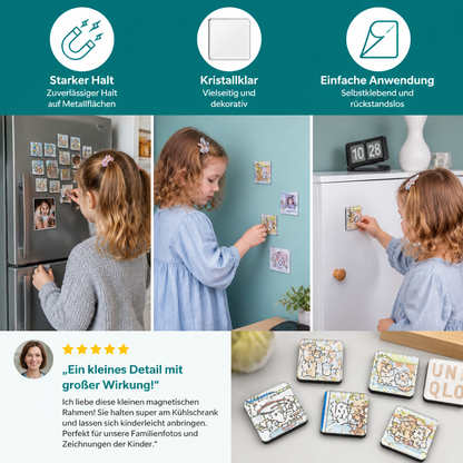 Klare magnetische Acryl-Fotorahmen mit selbstklebender Rückseite