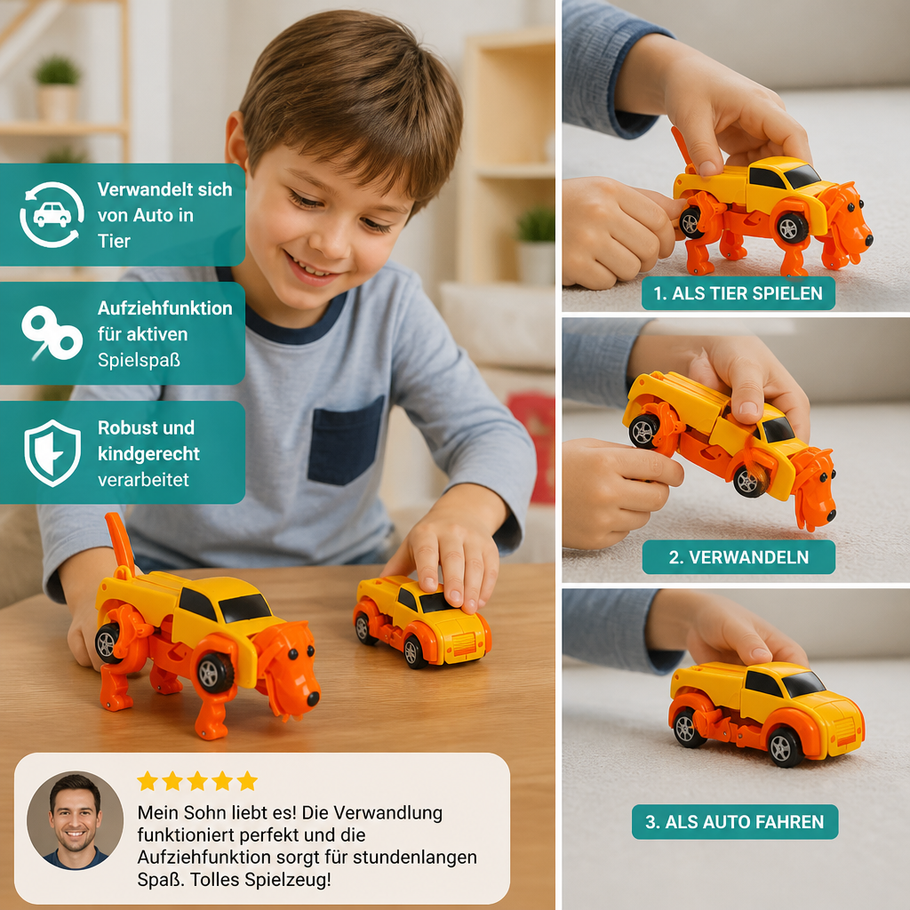 Aufziehbares Tier-Transformationsauto