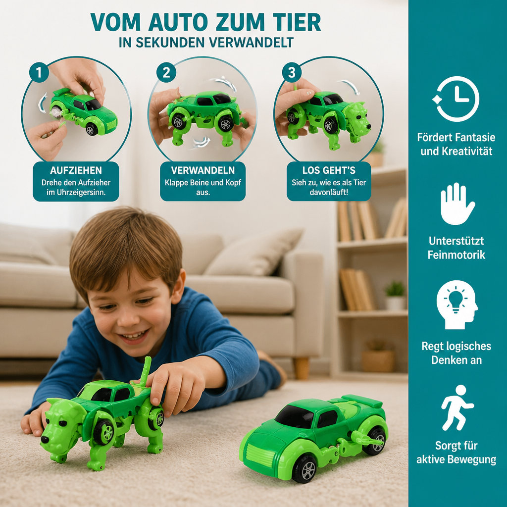 Aufziehbares Tier-Transformationsauto