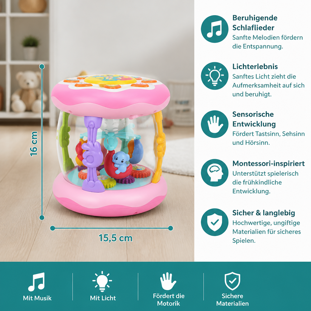 Interaktives Musikspielzeug mit Licht – Montessori-Sensorspielzeug mit beruhigenden Schlafliedern