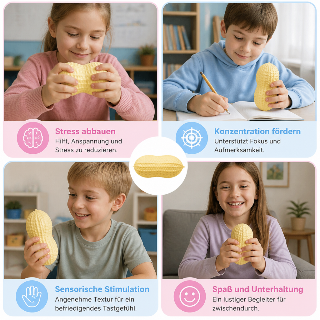 Jumbo-Erdnuss-Squishy als Anti-Stress-Spielzeug