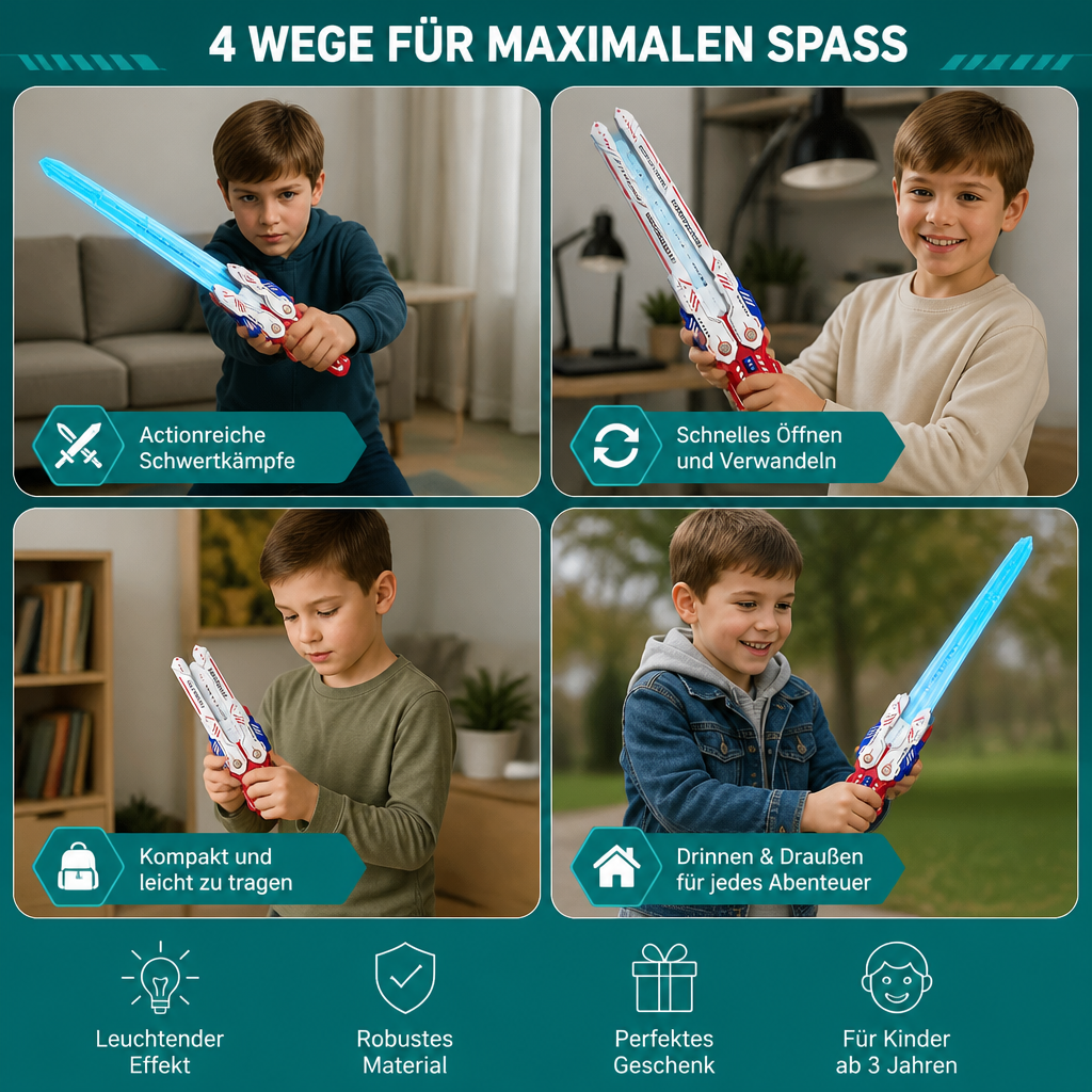 Leuchtendes Teleskop-Schmetterlingsschwert für Kinder