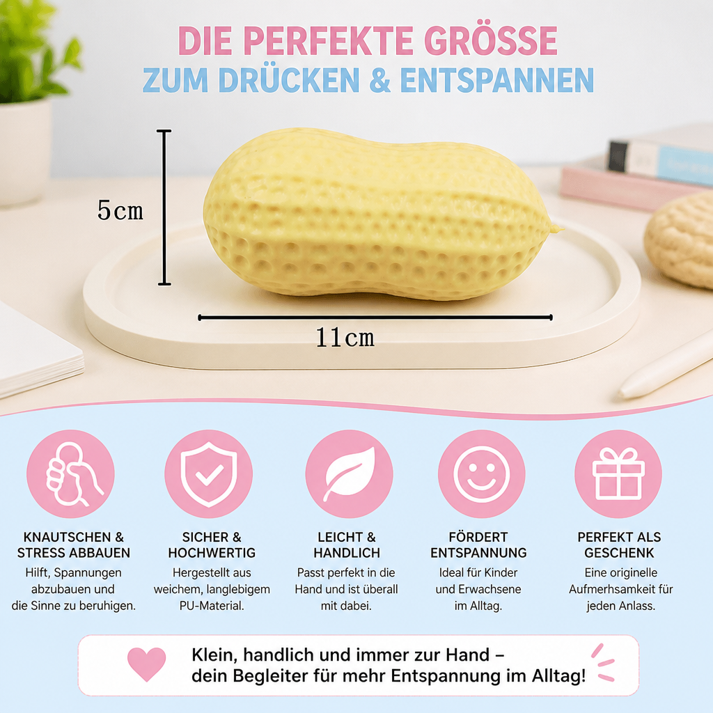 Jumbo-Erdnuss-Squishy als Anti-Stress-Spielzeug