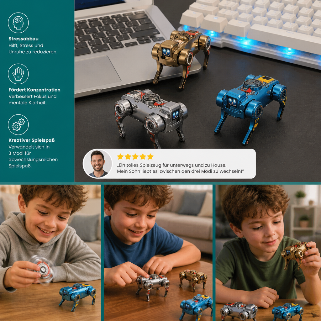 3-in-1 mechanischer Roboterhund-Fidget-Spinner