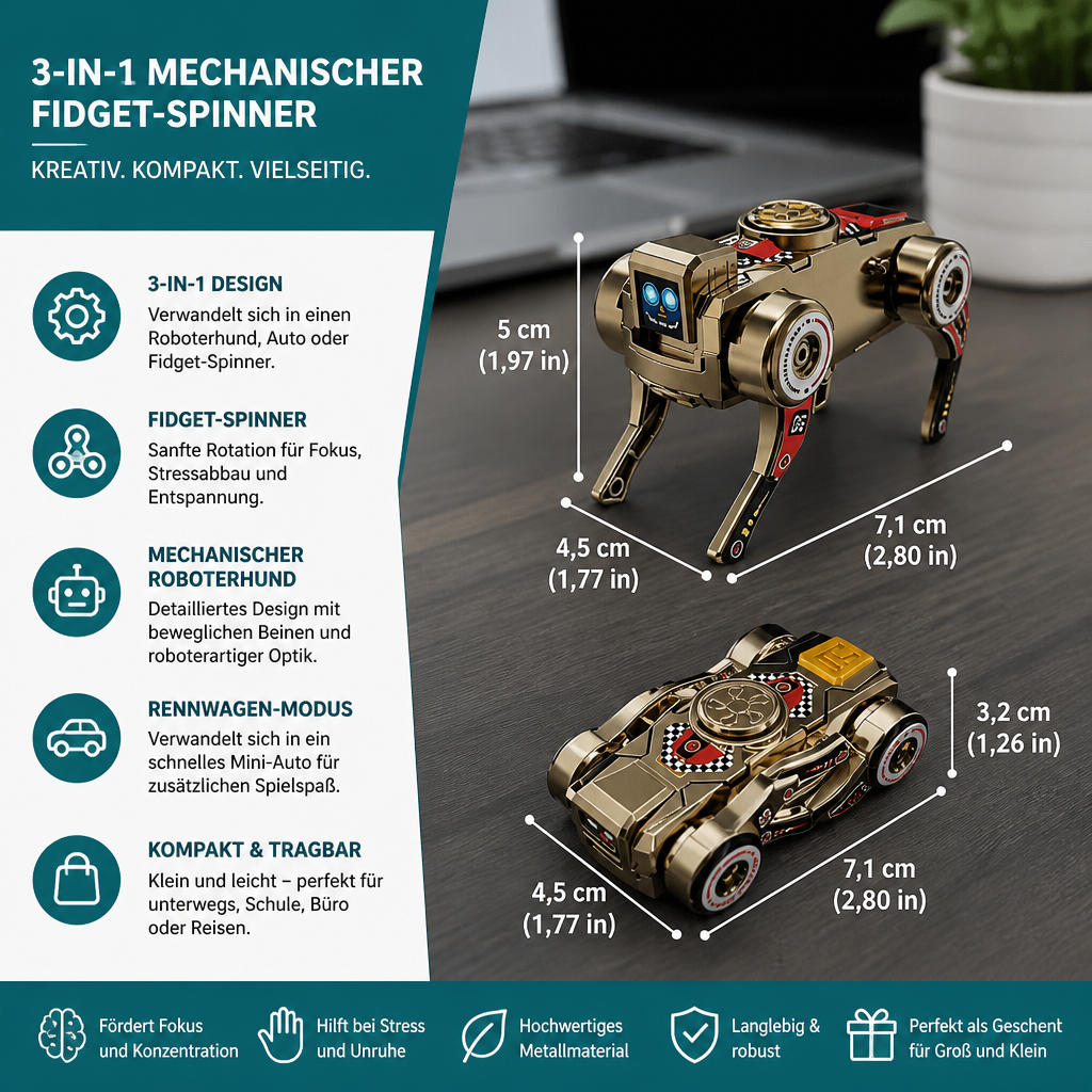 3-in-1 mechanischer Roboterhund-Fidget-Spinner
