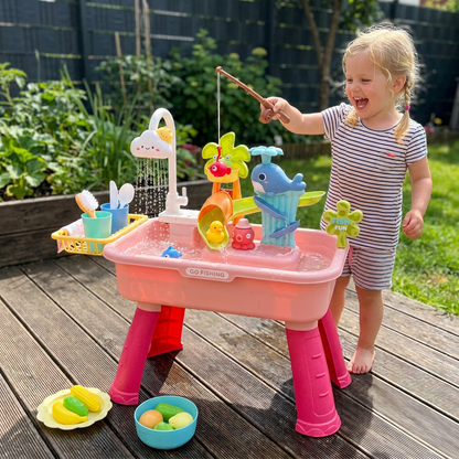 Sommer Wasser-Spieltisch mit automatischem Wasserfluss – Interaktives Spielset für Kinder