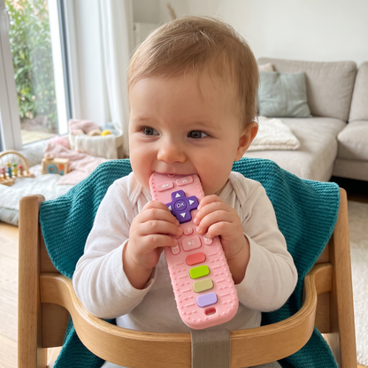 Baby-Beißring in Fernbedienungsform aus Silikon – BPA-freies sensorisches Kauspielzeug