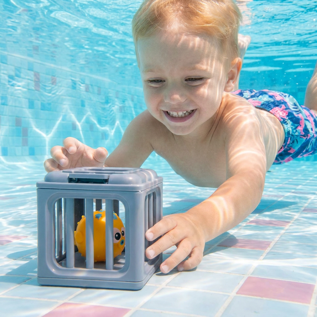 Kinder Tauchspielzeug Set – Unterwasser Pool Spielzeug mit Aufbewahrungsbox
