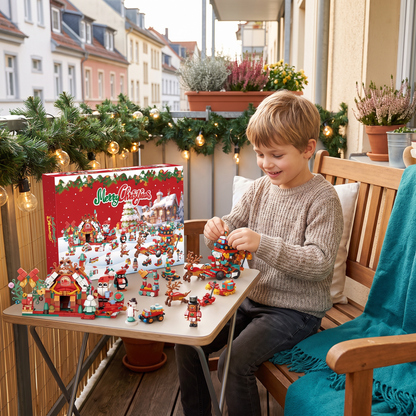 Weihnachtsdorf-Baustein-Adventskalender für Kinder