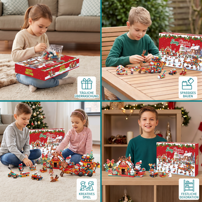 Weihnachtsdorf-Baustein-Adventskalender für Kinder