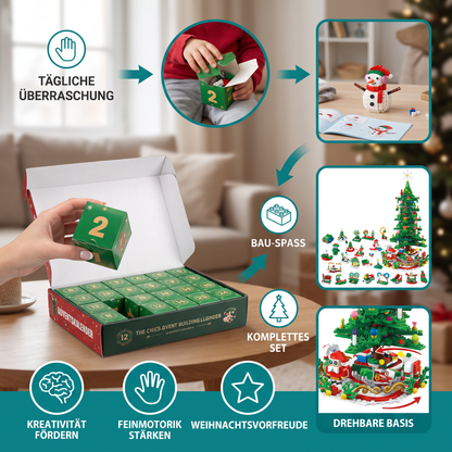 Weihnachtsbaum-Baustein-Adventskalender für Kinder
