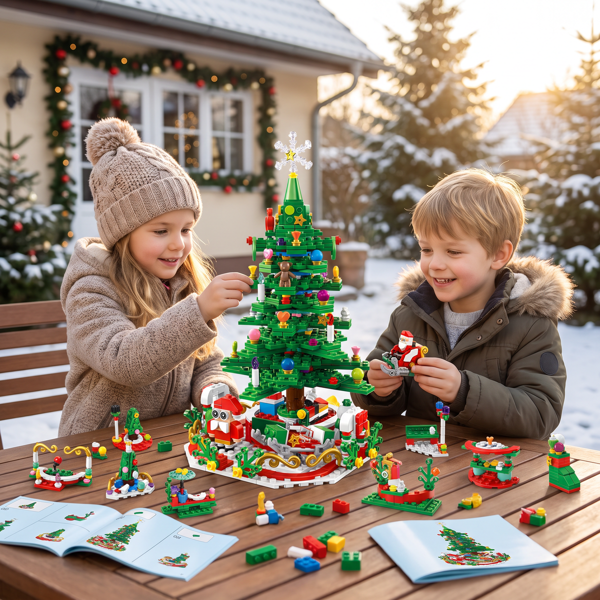 Weihnachtsbaum-Baustein-Adventskalender für Kinder