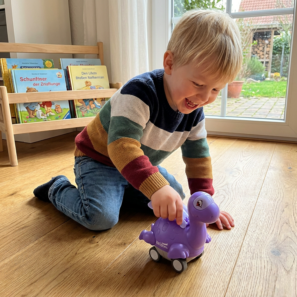 Press-&-Go-Dinoautos – Rollende Dinosaurier-Spielzeugautos für Kinder