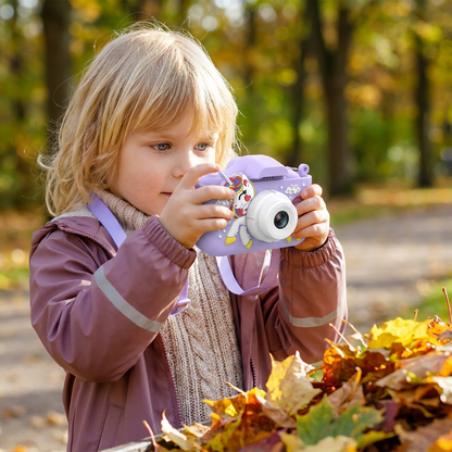 Wiederaufladbare Digitalkamera für Kinder mit Selfie-Modus, HD-Video & Silikonhülle