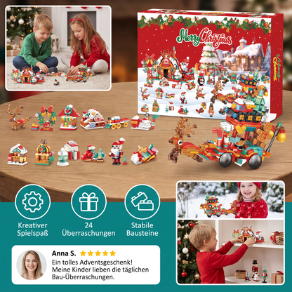 Weihnachtsdorf-Baustein-Adventskalender für Kinder