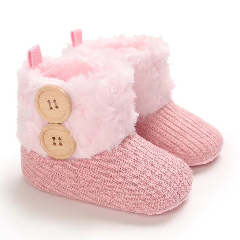 Warme Baby-Winterstiefel – Weiche, gefütterte Hausschuhe mit rutschfester Sohle
