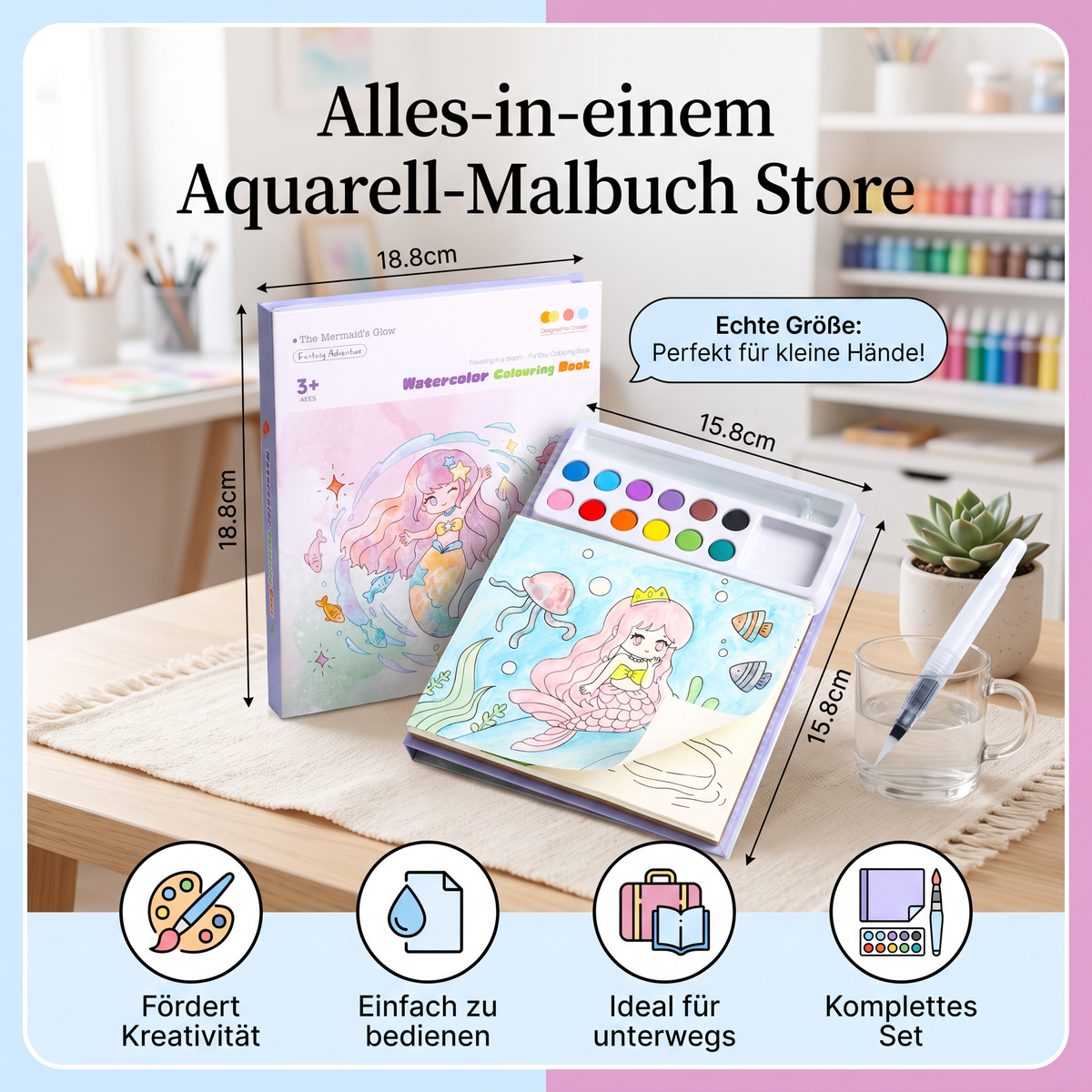 Alles-in-einem Aquarell-Malbuch