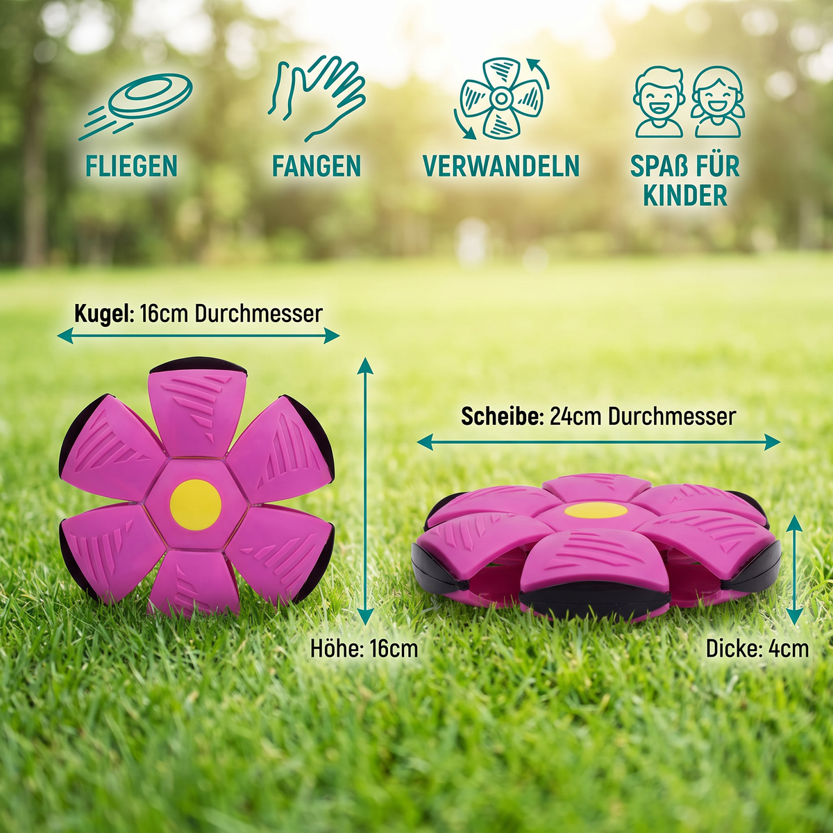 Magischer verwandelbarer Flug-Scheibenball – Interaktives Spielzeug für Kinder