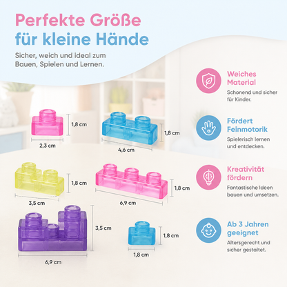 Zauberhafte Gummiblockchen, weiche Bausteine für Kinder