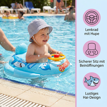 Baby Hai Schwimmring mit Lenkrad für Kleinkinder