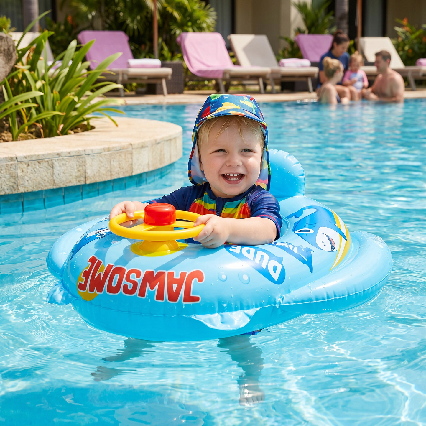 Baby Hai Schwimmring mit Lenkrad für Kleinkinder