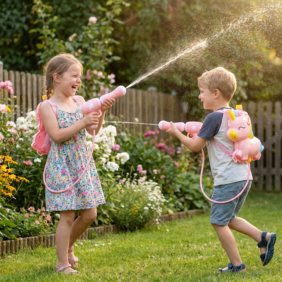 Kinder-Rucksack-Wasserpistole – Wasserspaß für Kinder an heißen Sommertagen