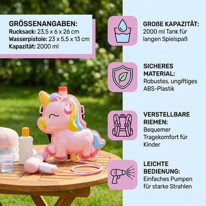 Kinder-Rucksack-Wasserpistole – Wasserspaß für Kinder an heißen Sommertagen
