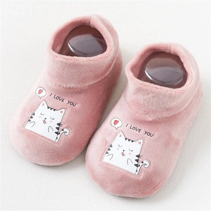 Anti-Rutsch Socken Schuhe für Kinder – Warme Plüsch Hausschuhe
