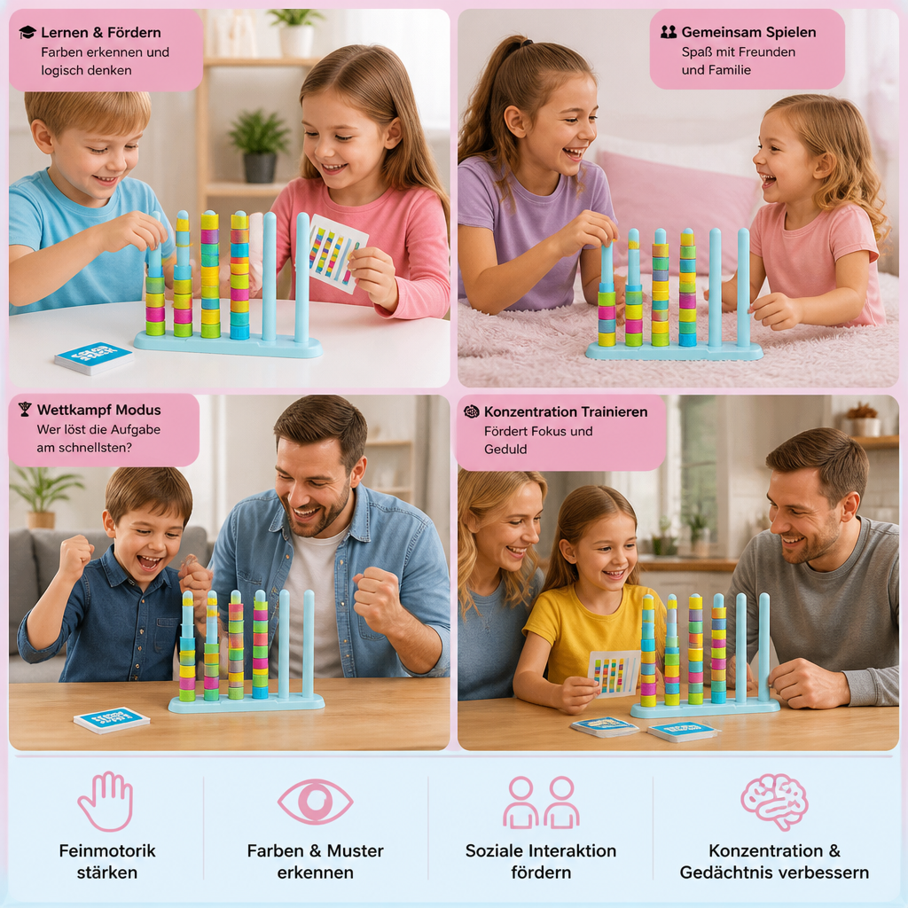 Color Stack Challenge – Rasantes Farbzuordnungsspiel für Partys und die ganze Familie