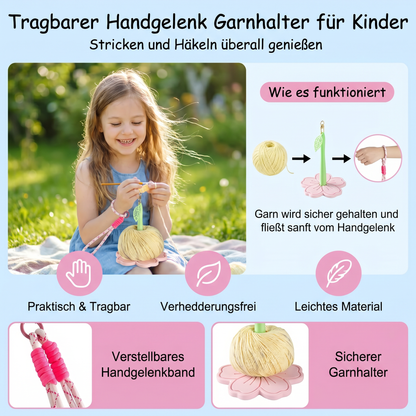 Tragbarer Handgelenk Garnhalter mit Schlaufe zum Stricken und Häkeln