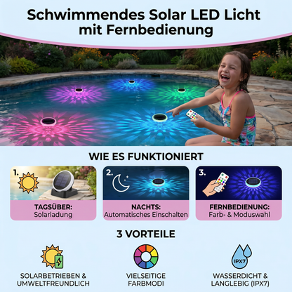 Schwimmendes Solar LED Licht mit Fernbedienung